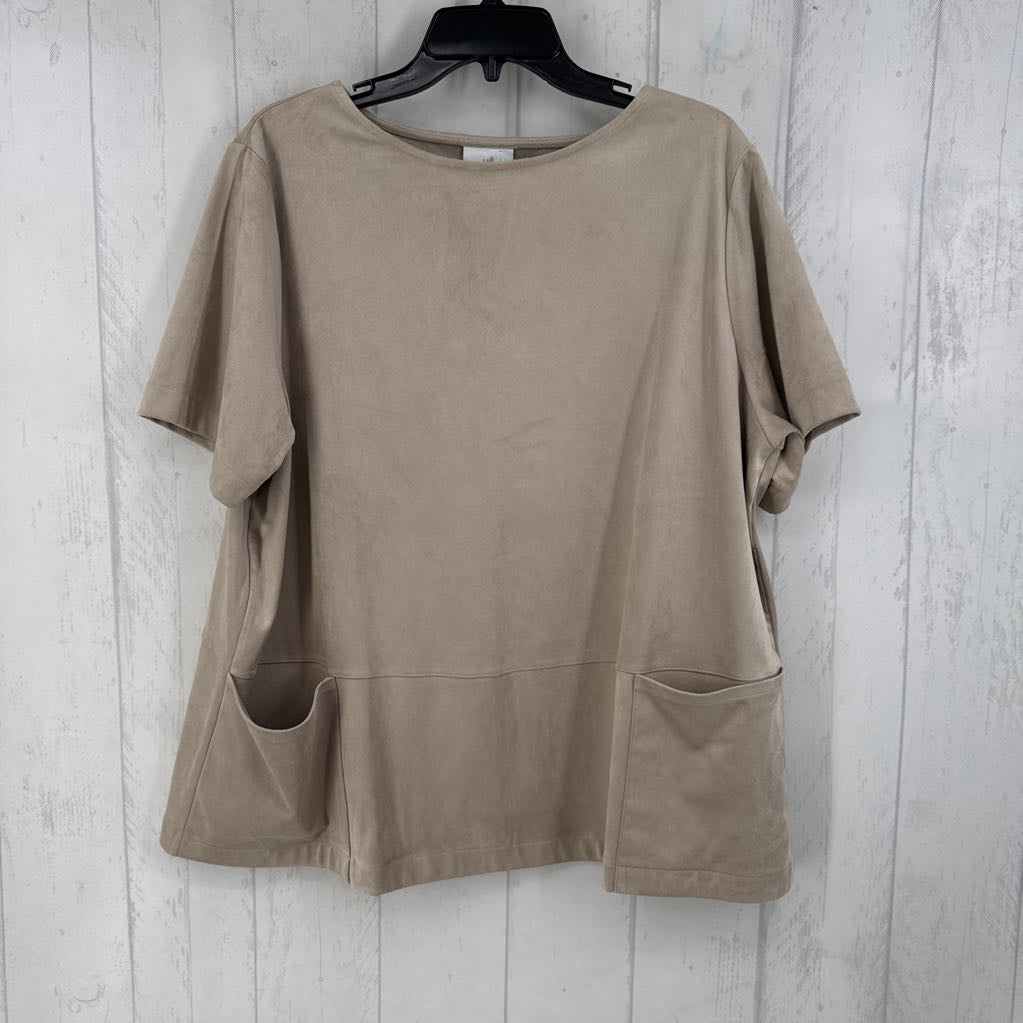 1X faux suede s/s top