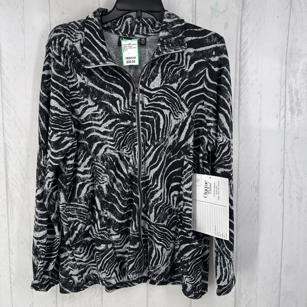 R48 XL zebra print zip up jacket
