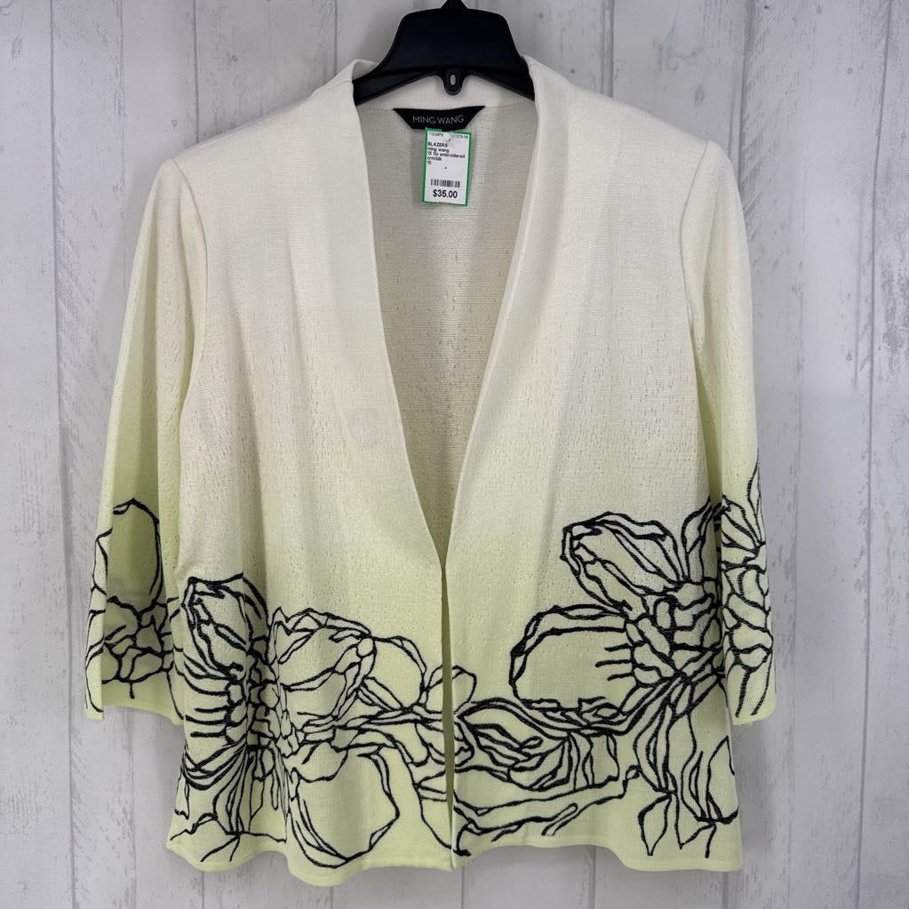 1X flo embroidered 3/4 slv jacket