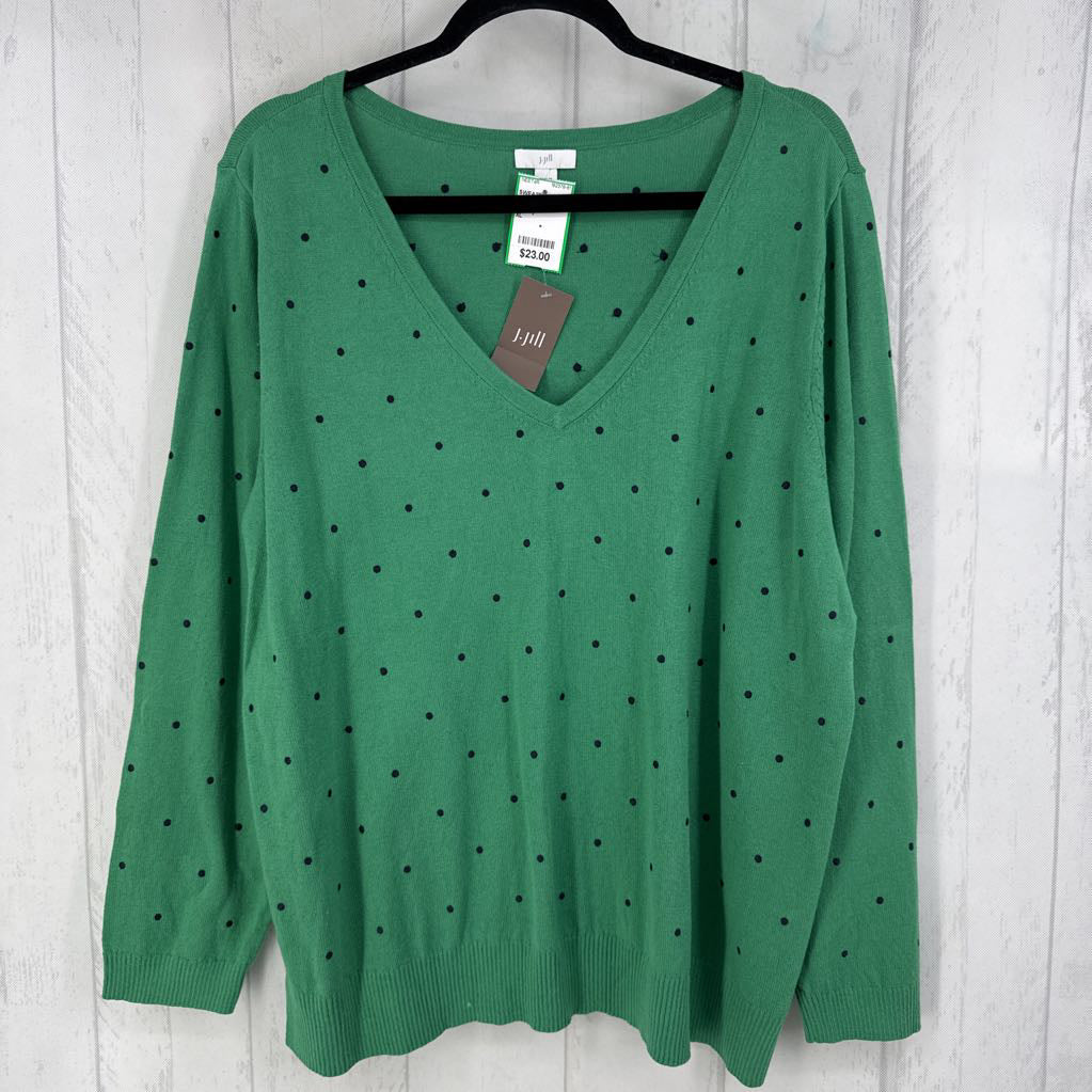 R89 XL polka dot v-neck sweater