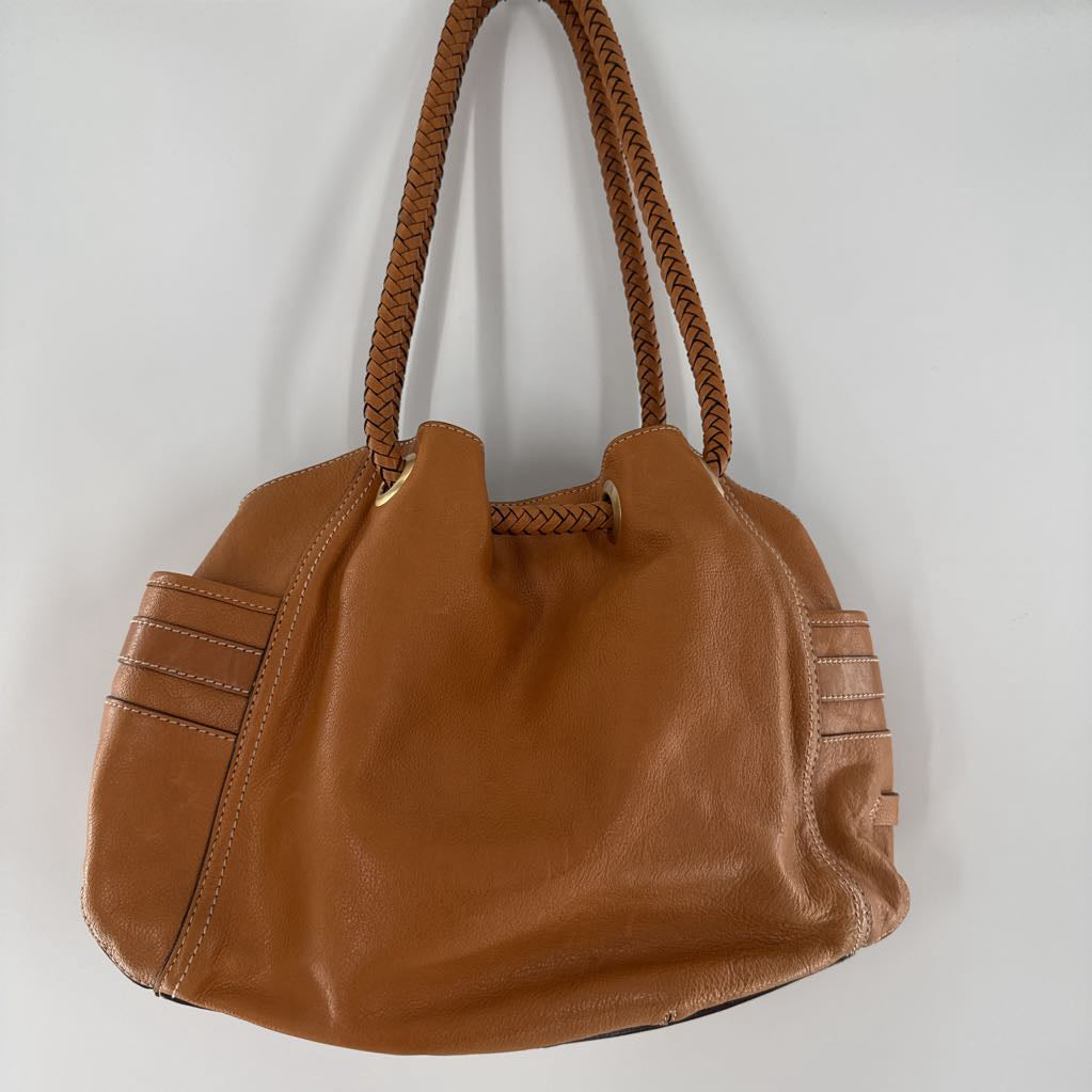 leather braided handle satchel