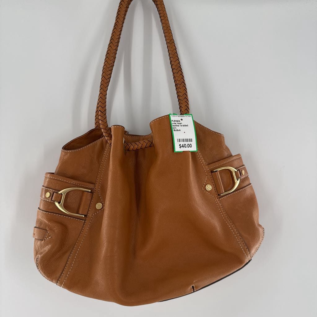 leather braided handle satchel