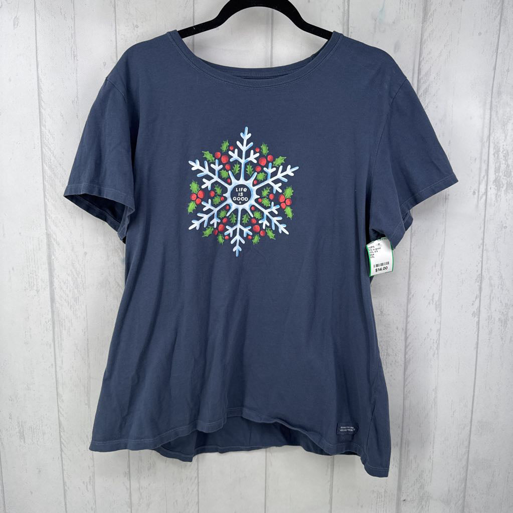 XXL s/s snowflake/mistle toe tee