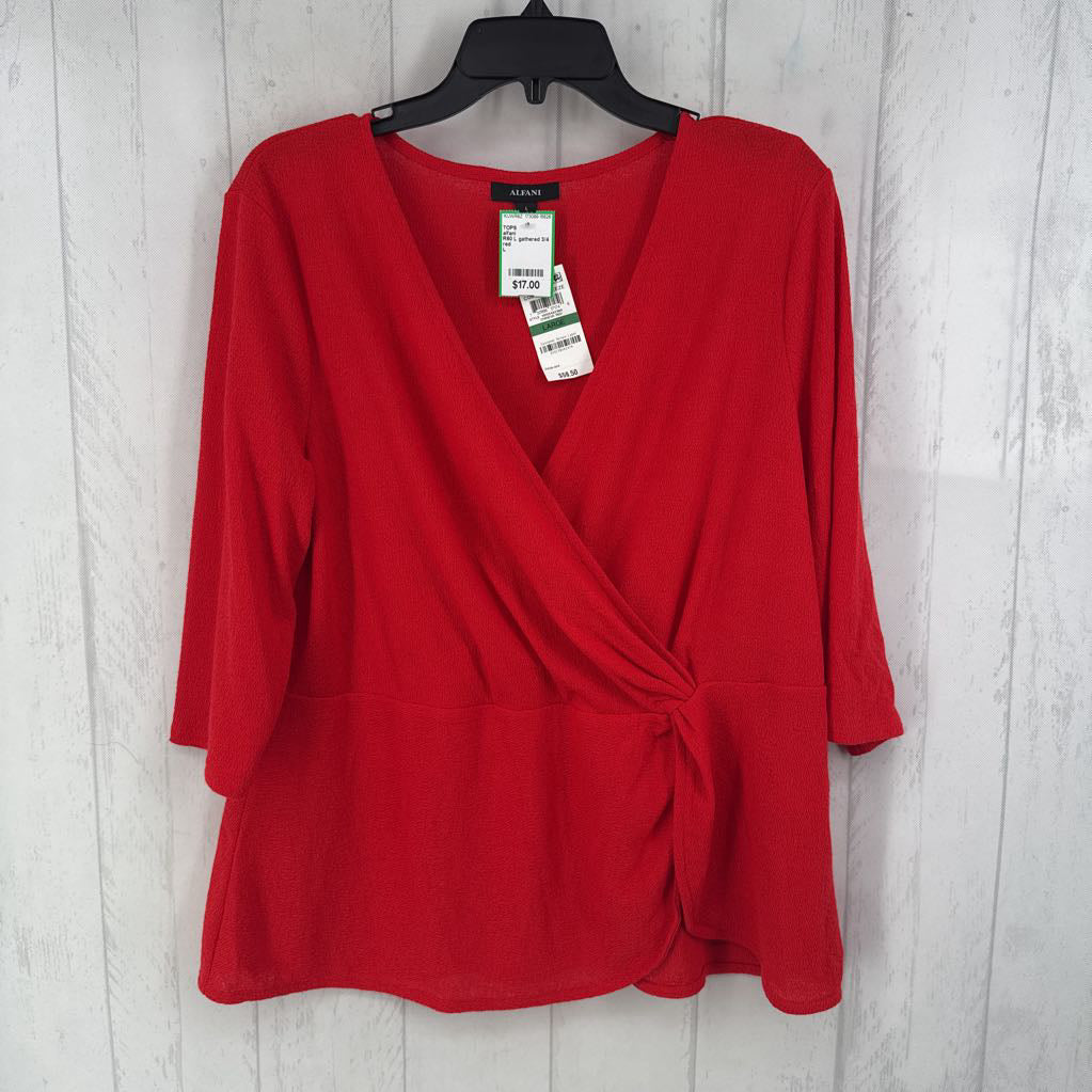 R60 L gathered 3/4 slv top