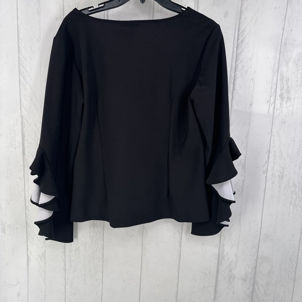 M v-neck ruffled slv top