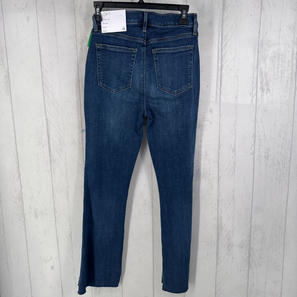 26 hi rise kick crop jean