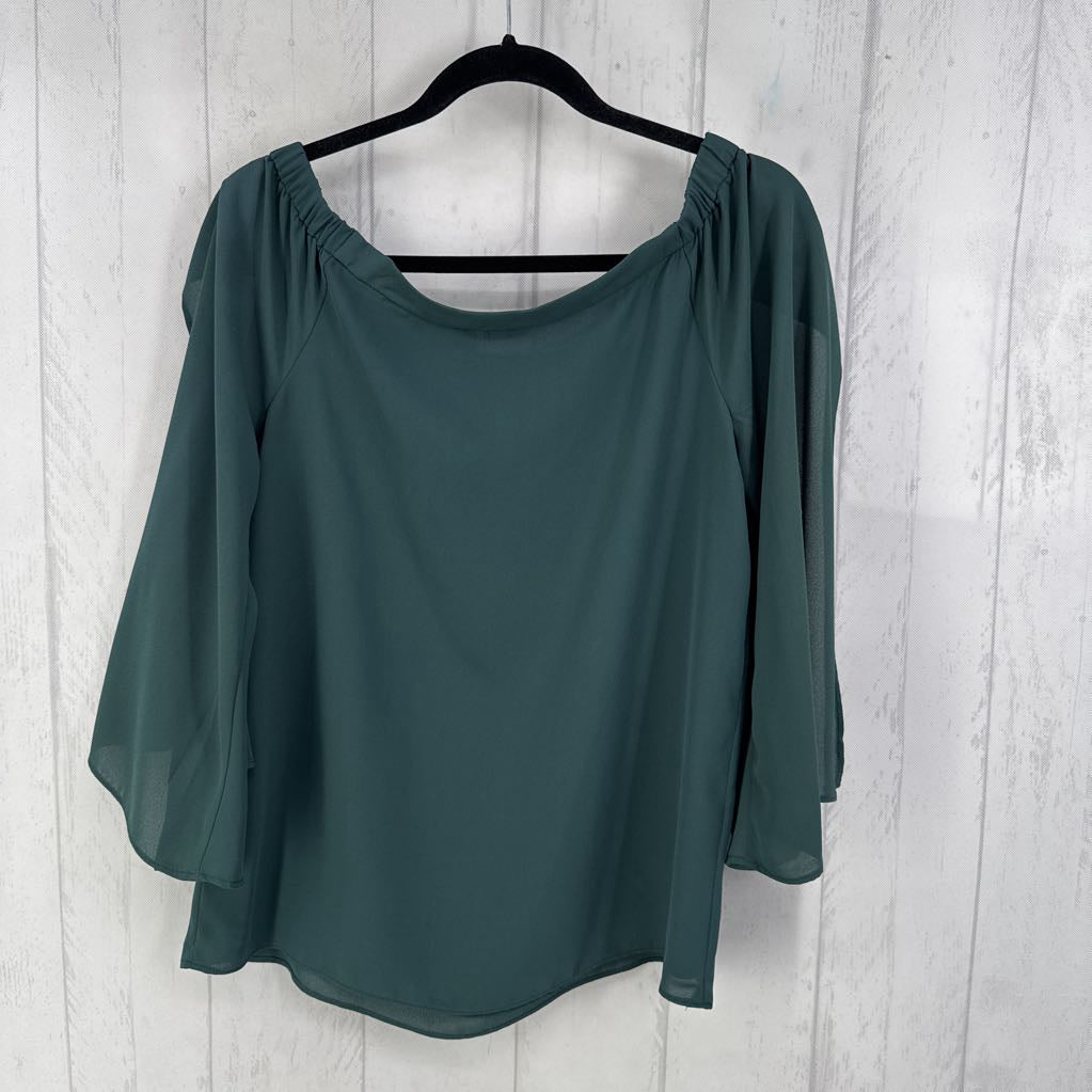 R30 XS bateau neck flutter slv top