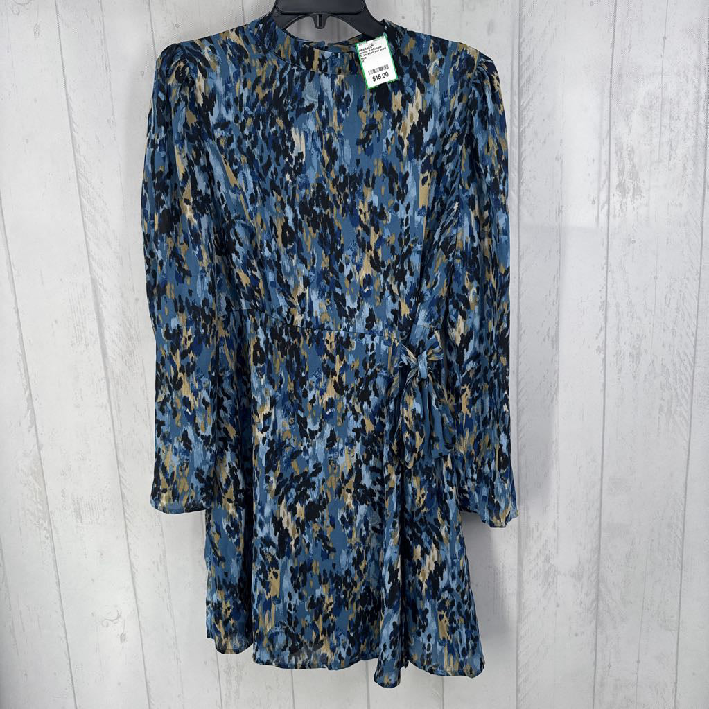 M l/s abstract print dress