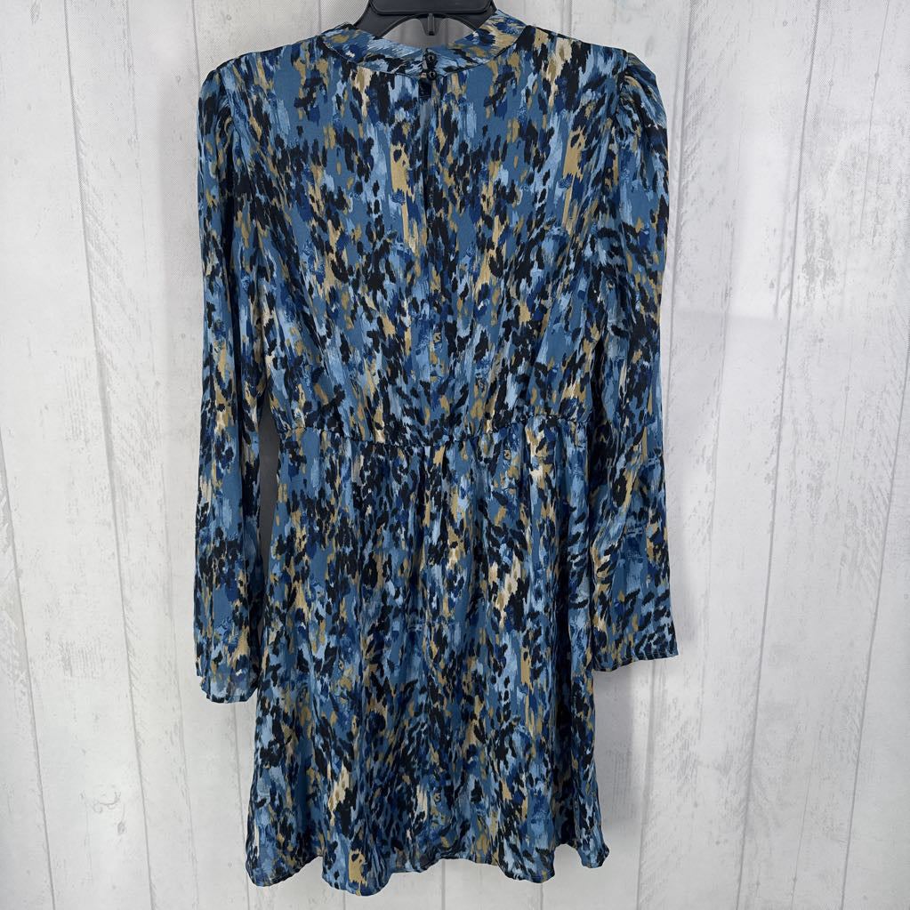 M l/s abstract print dress