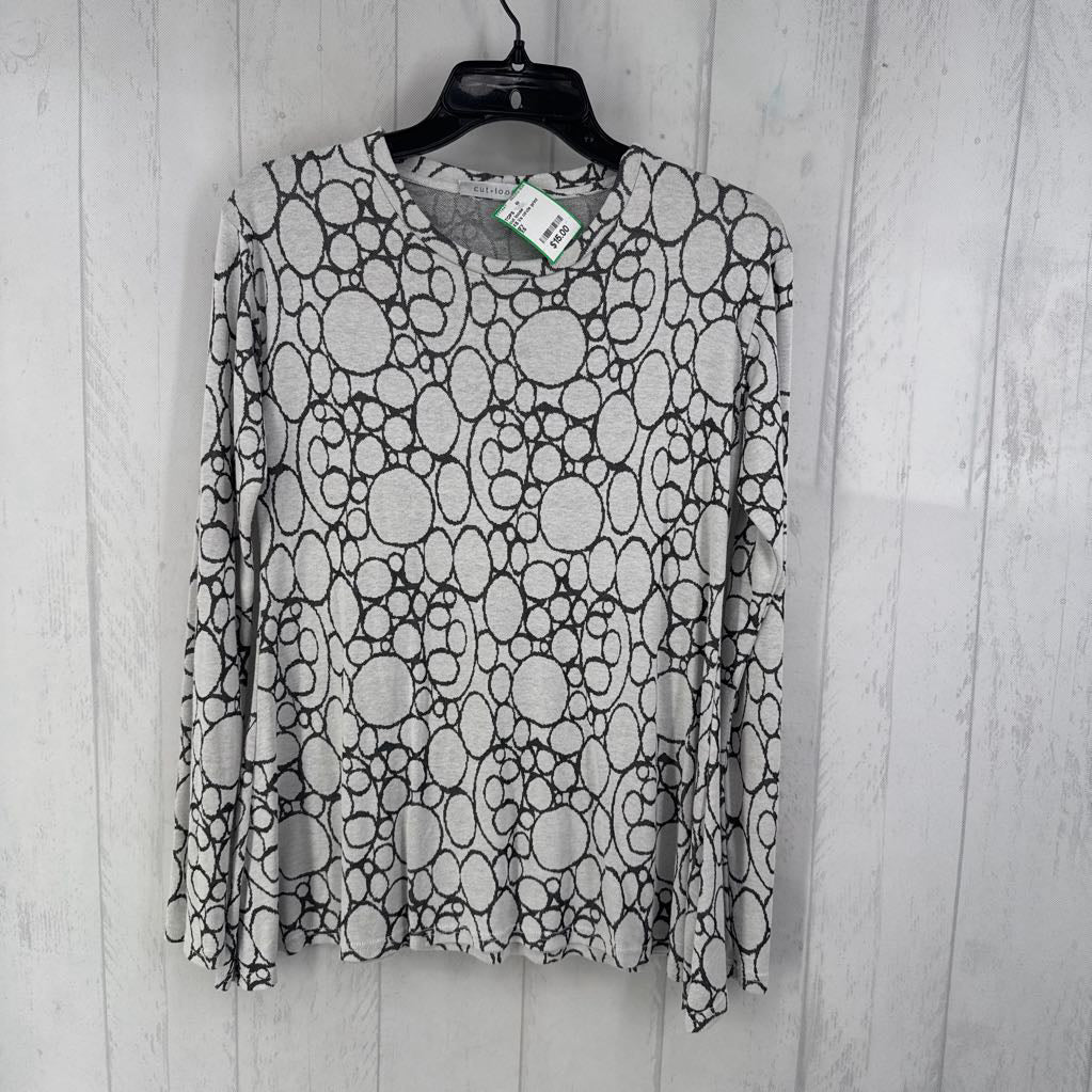 XS l/s circle print top