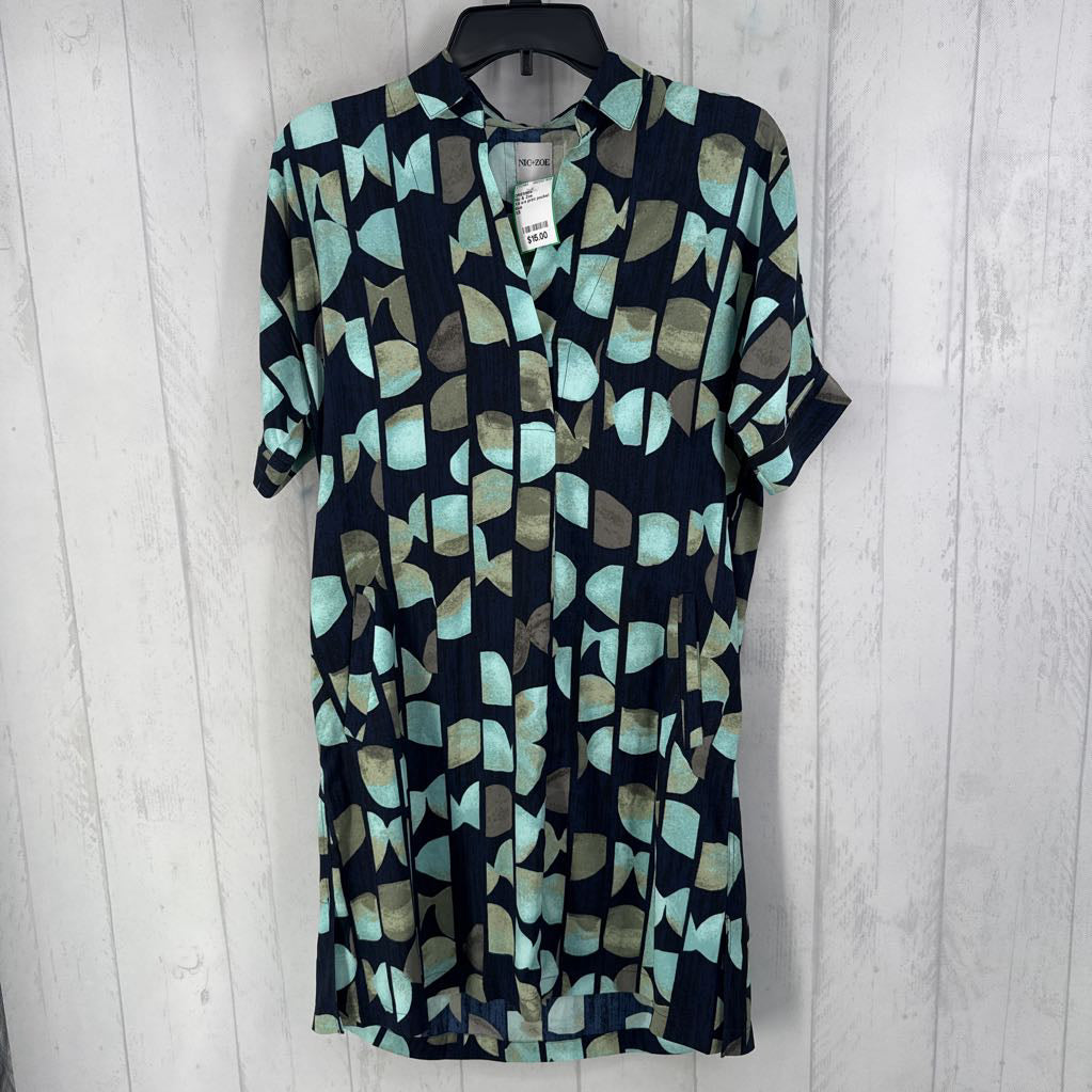 XS s/s print pocket dress