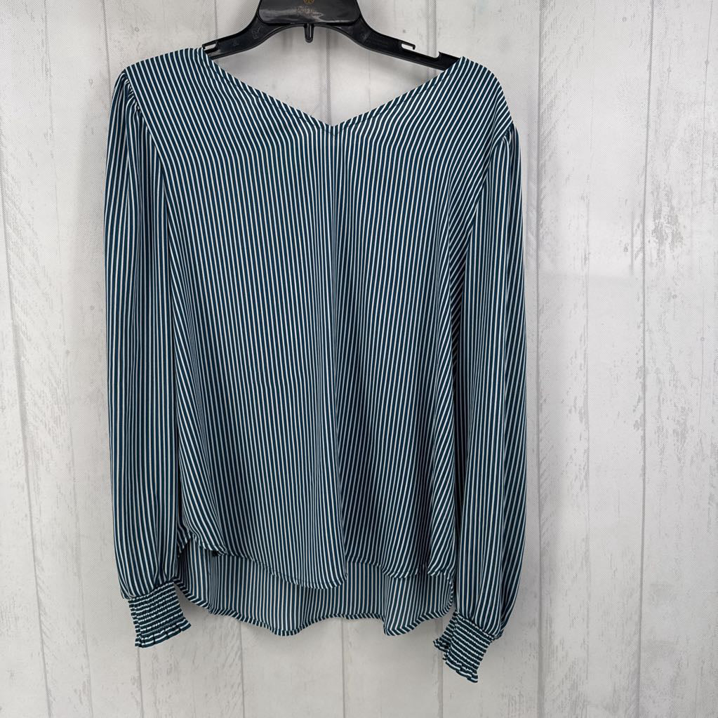 Striped l/s Smocked Wrists