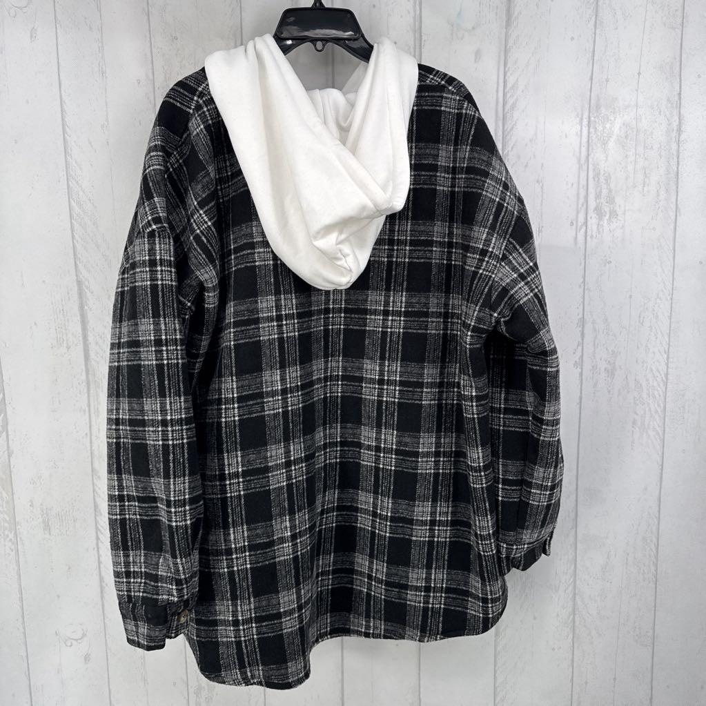 Flannel/Sherpa Hooded Shacket