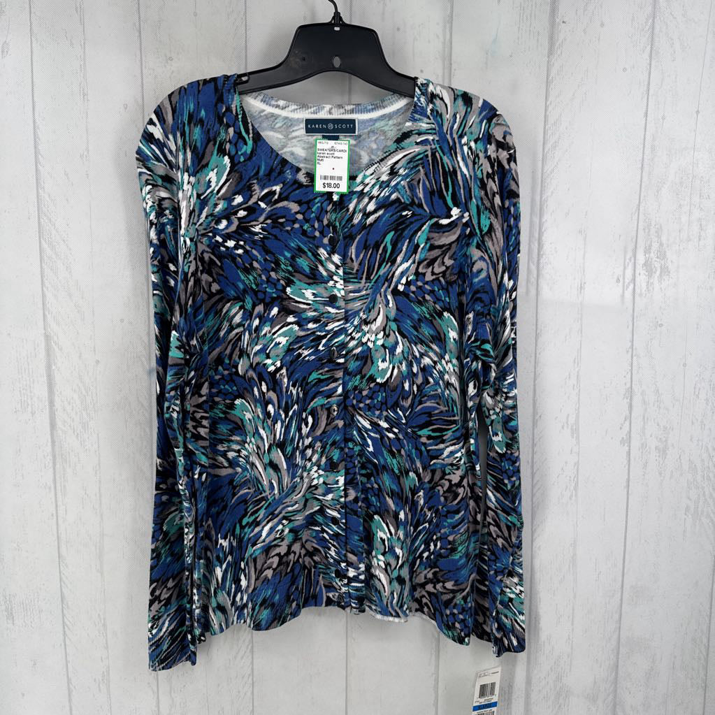 Abstract Pattern Buttoned Cardigan