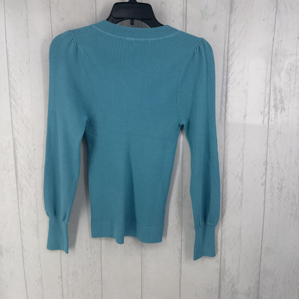 M l/s ribbed v-neck top