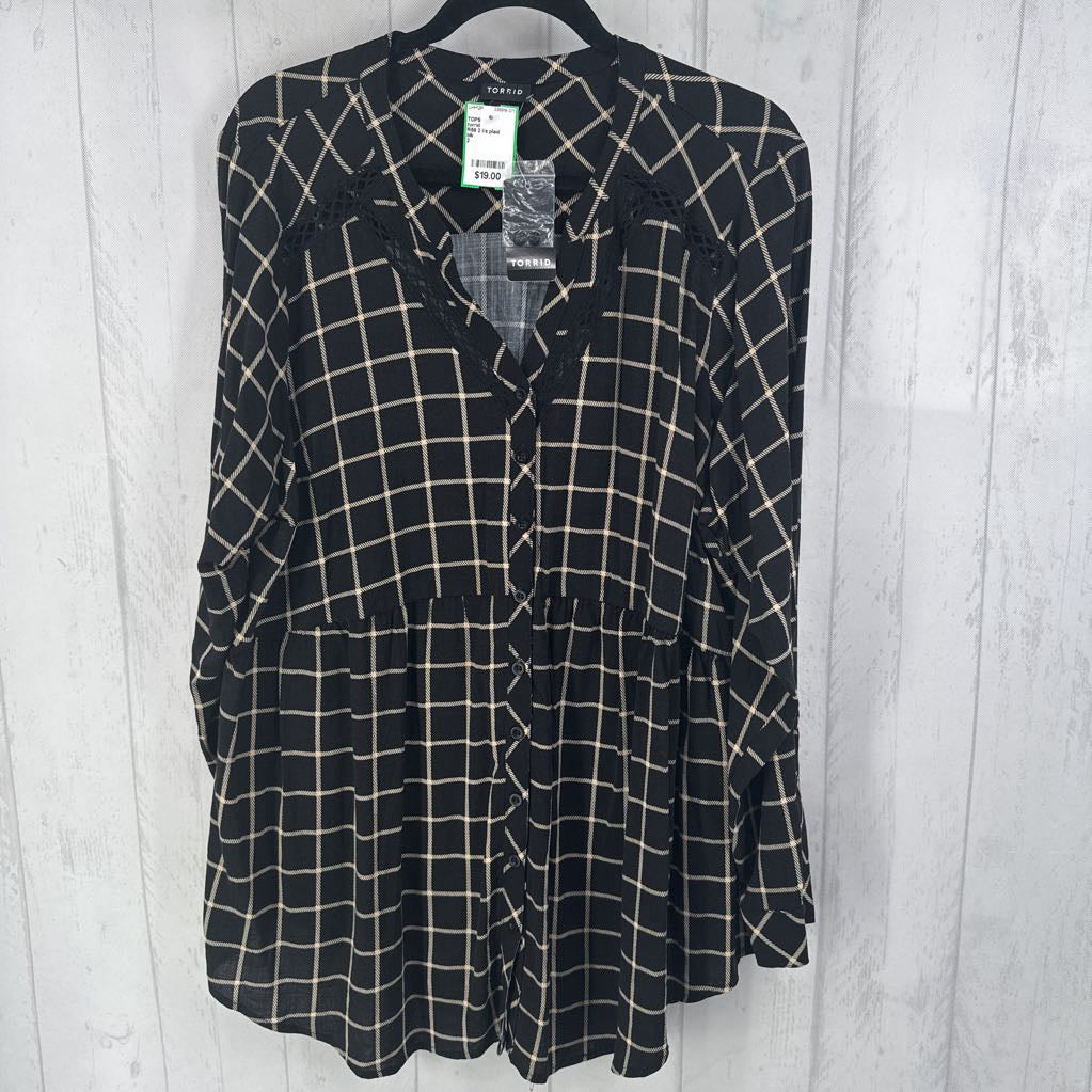 R59 2 l/s plaid button top