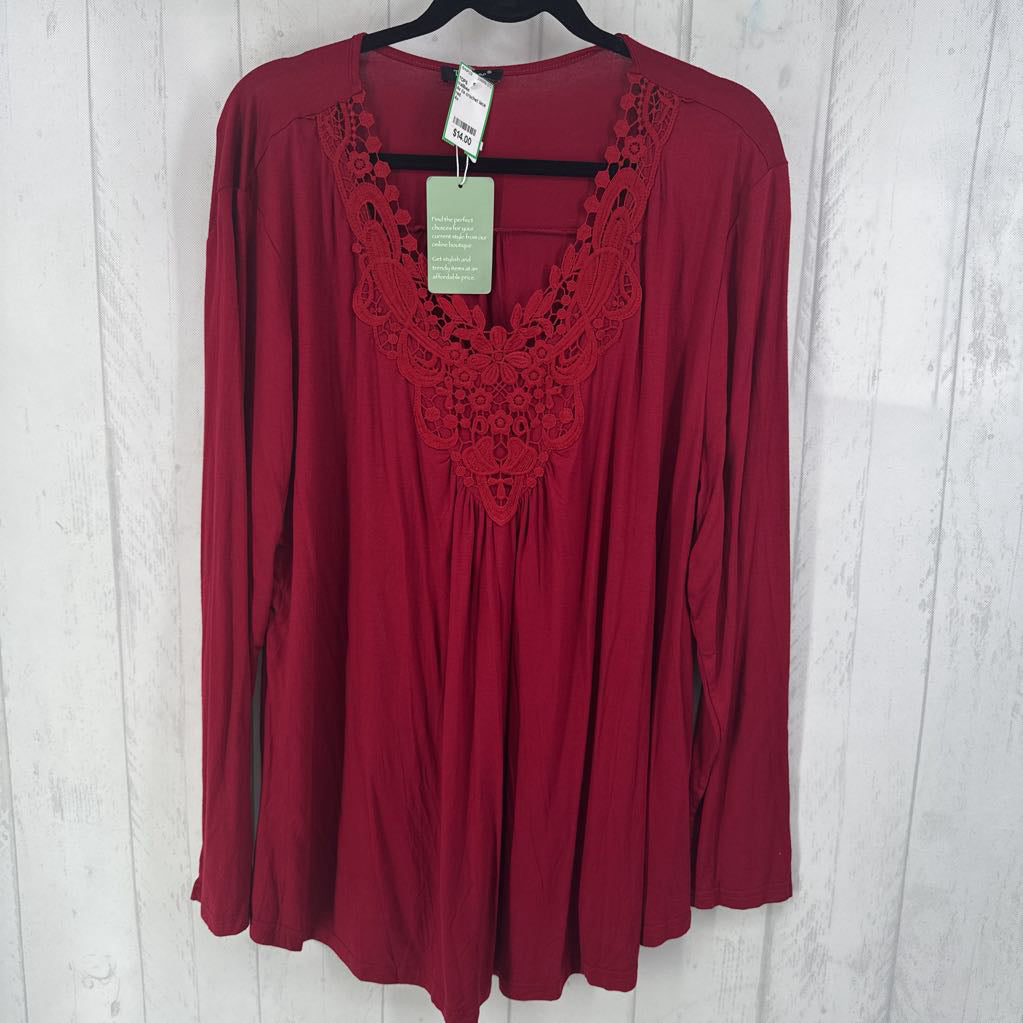 4x l/s crochet lace top