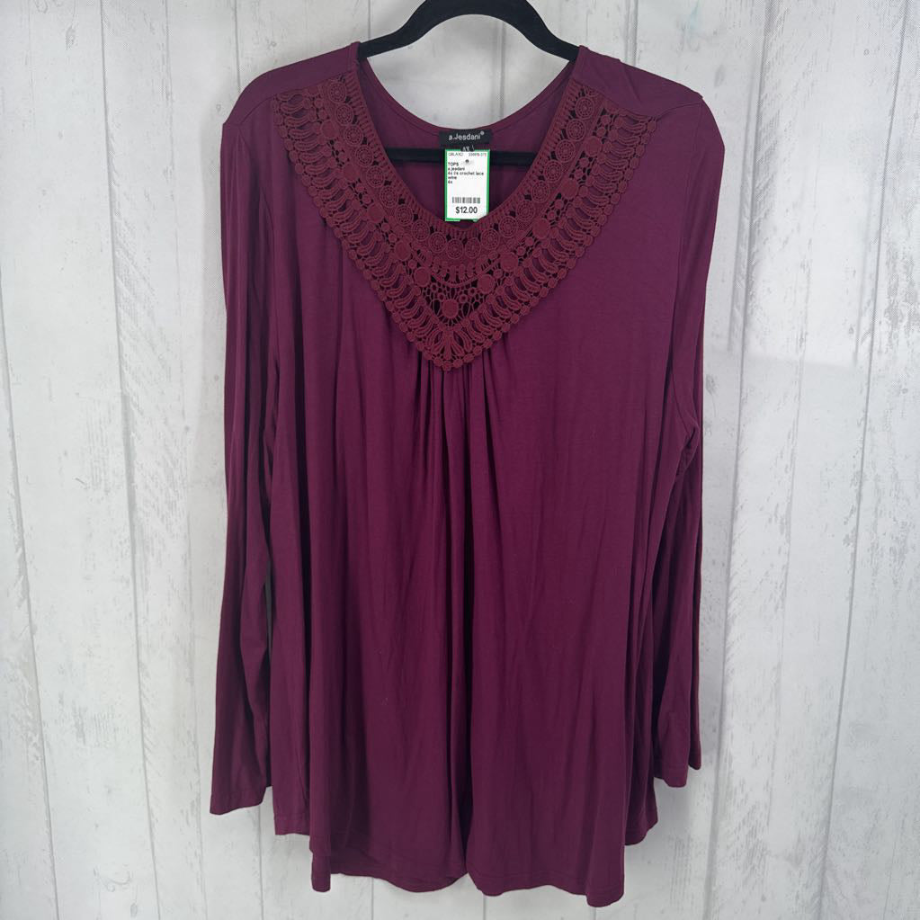 4x l/s crochet lace top