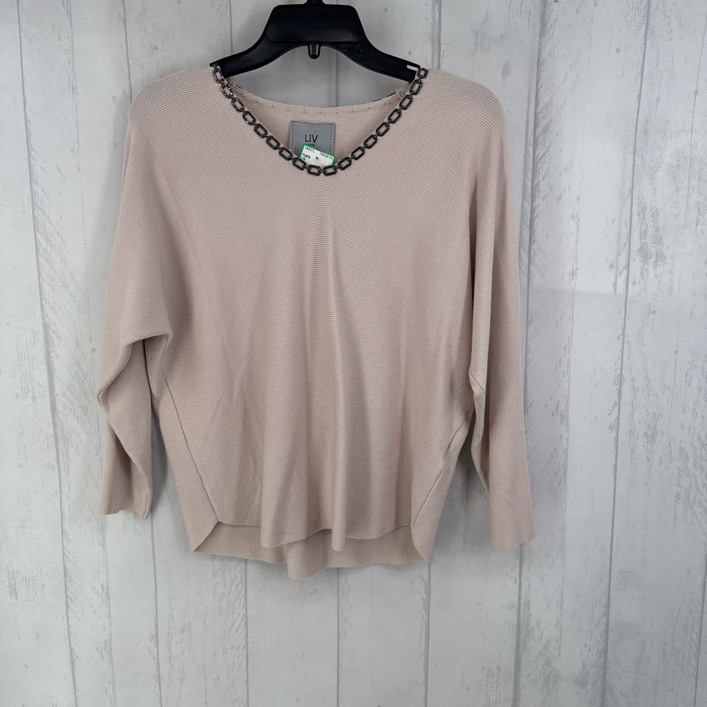M dolman slv embellished top