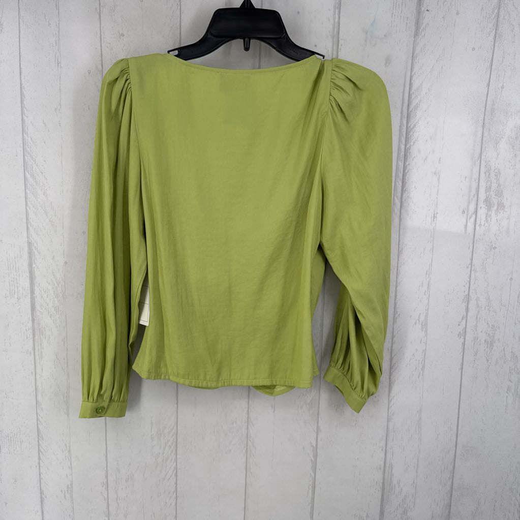 S 3/4 slv pleated button shirt