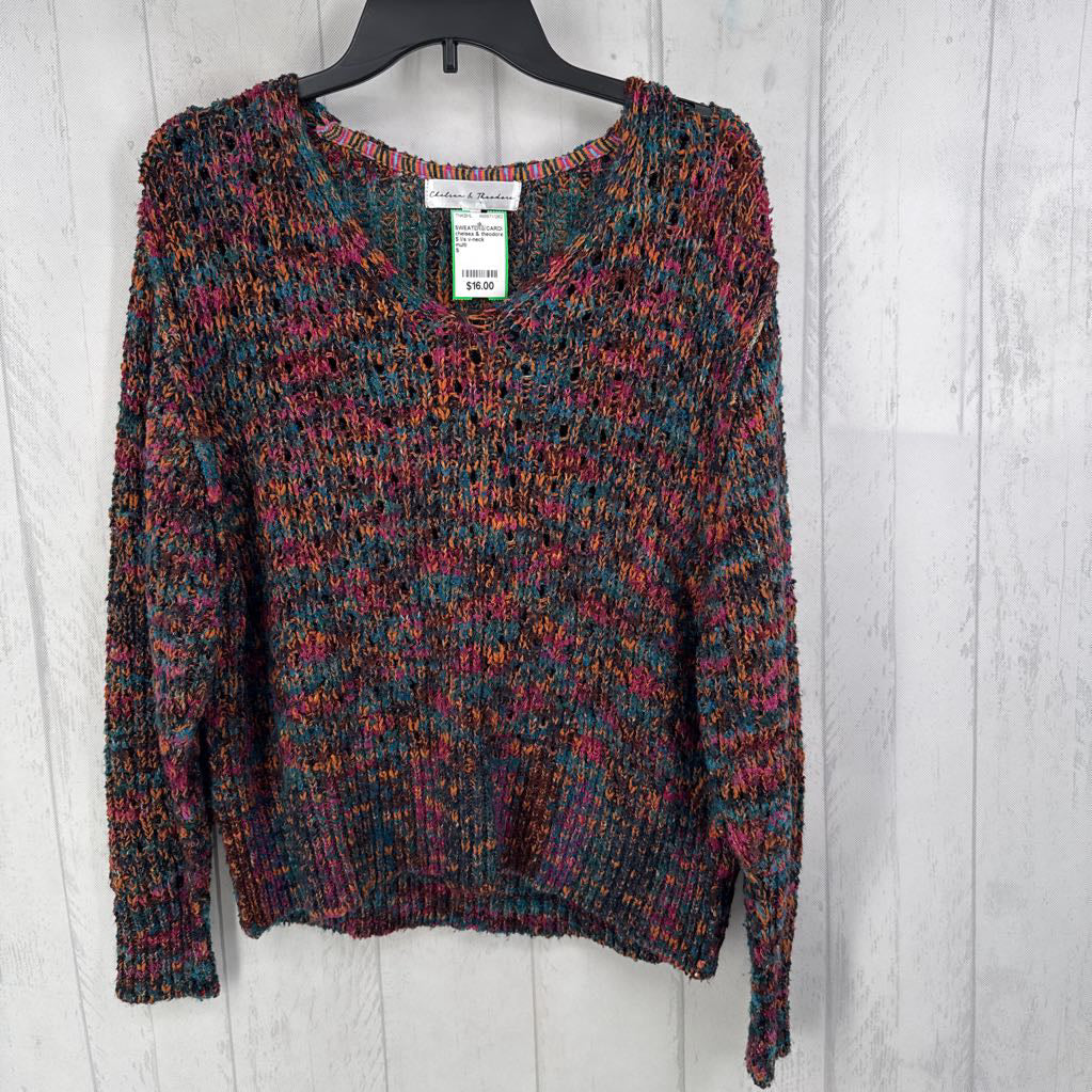 S l/s v-neck sweater