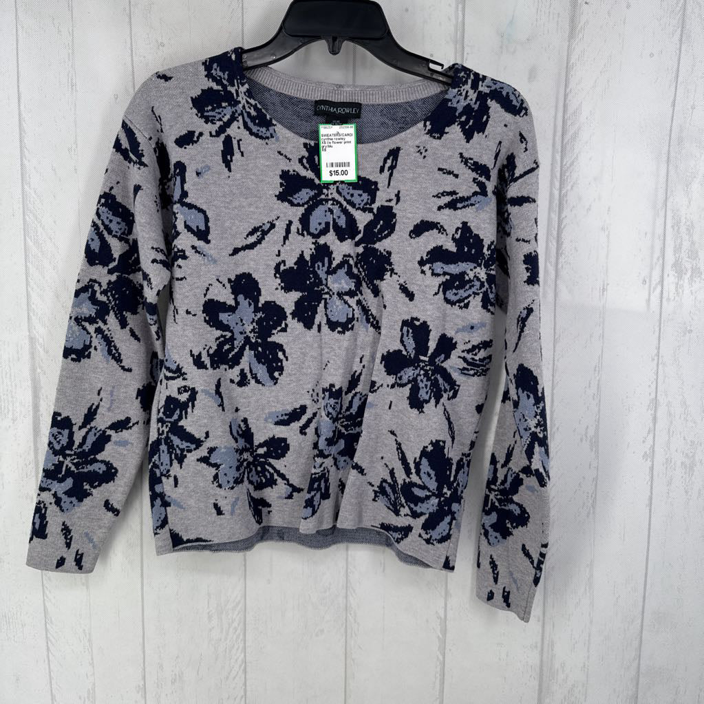 XS l/s flower print sweater