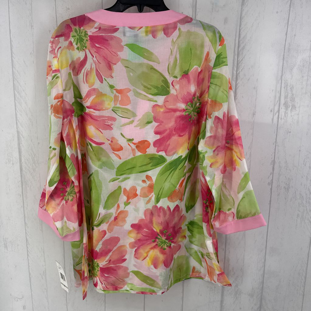 1x 3/4 slv floral top