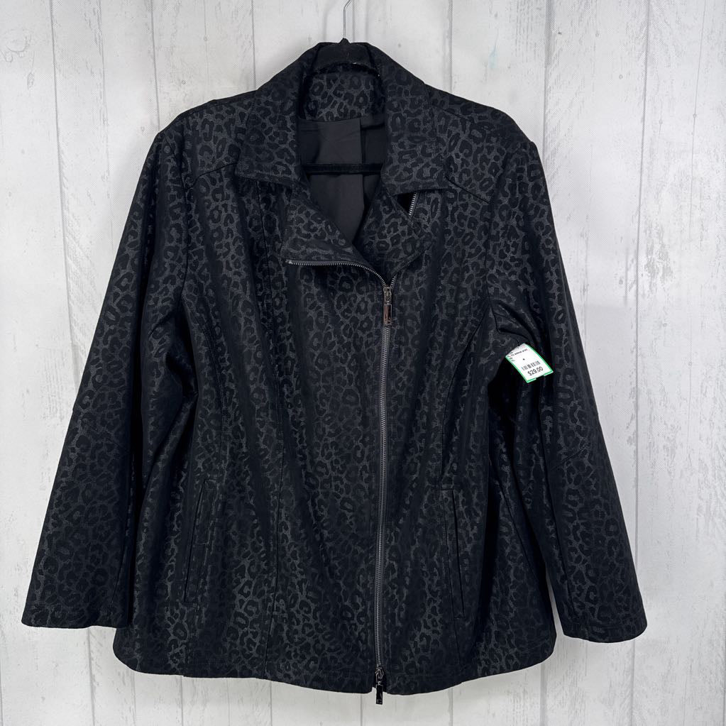 XL l/s animal print zip jacket