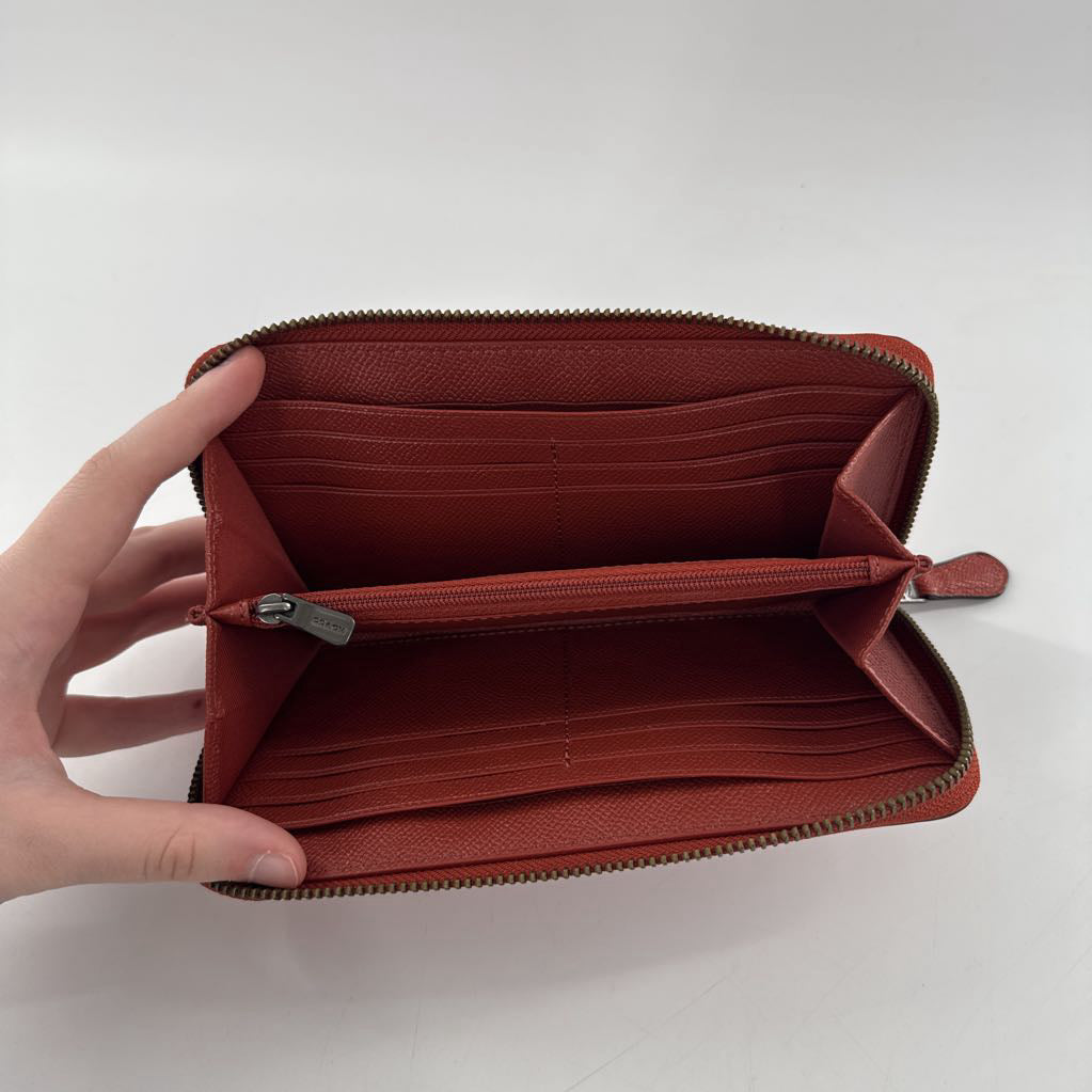 plaid zip around wallet