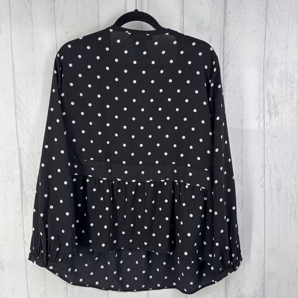 18 l/s circle print v-neck top
