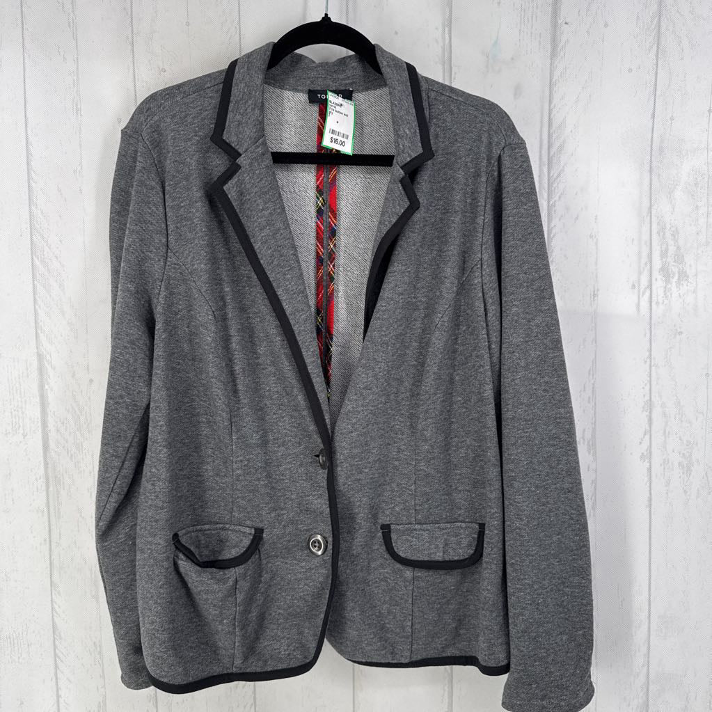 2 l/s button knit blazer