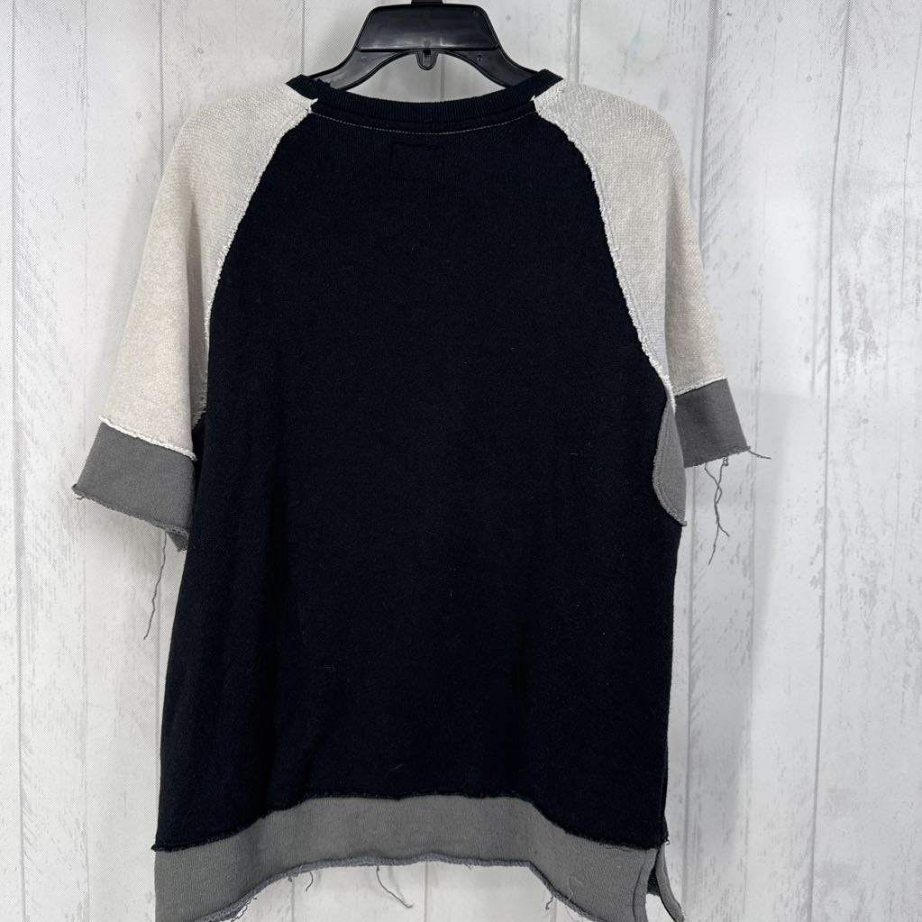 M s/s color block top