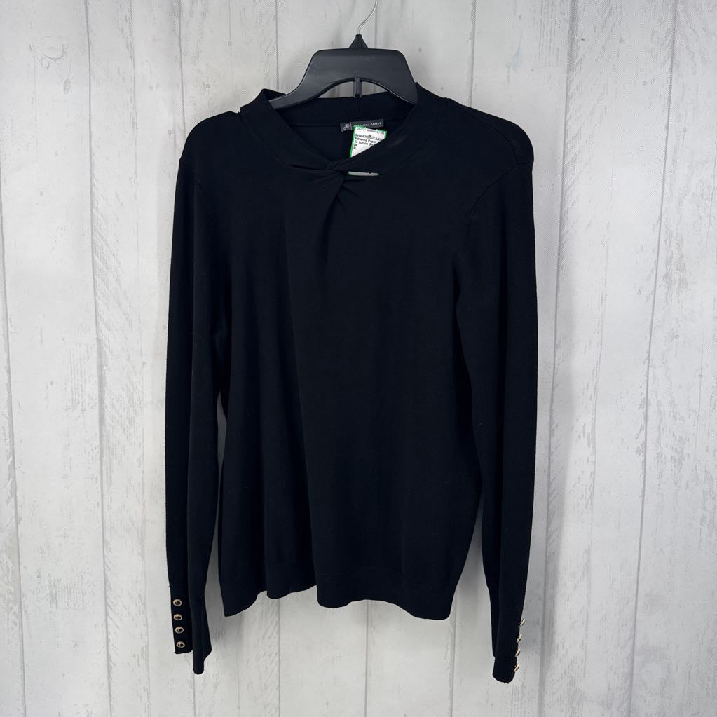 XL button detail l/s sweater