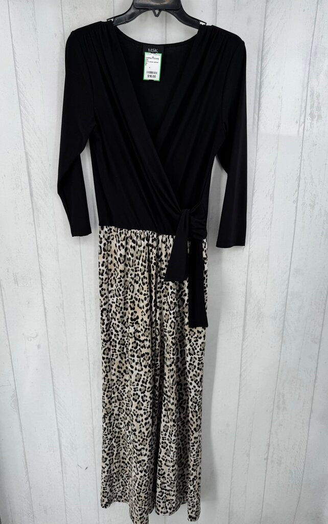 M l/s wrap animal print jumper