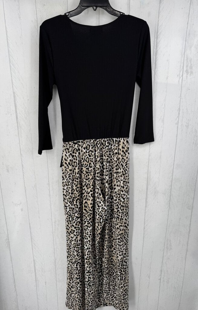 M l/s wrap animal print jumper