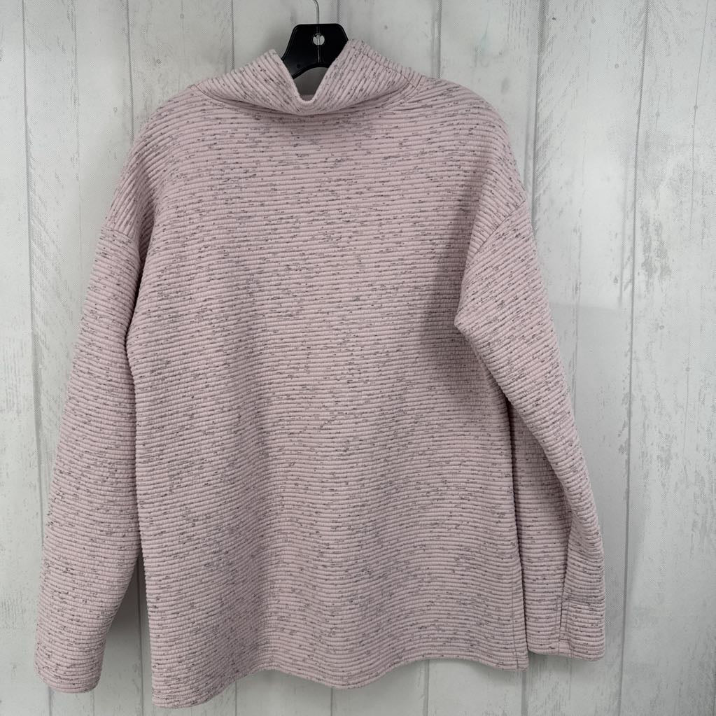 L l/s mock neck marled sweatshirt