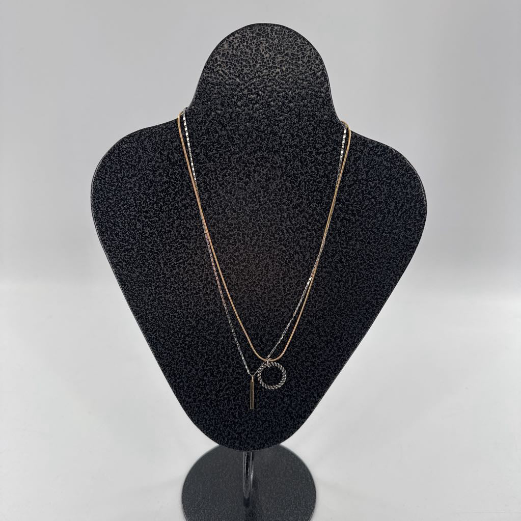 8" two-tone layered necklace w/ pendants