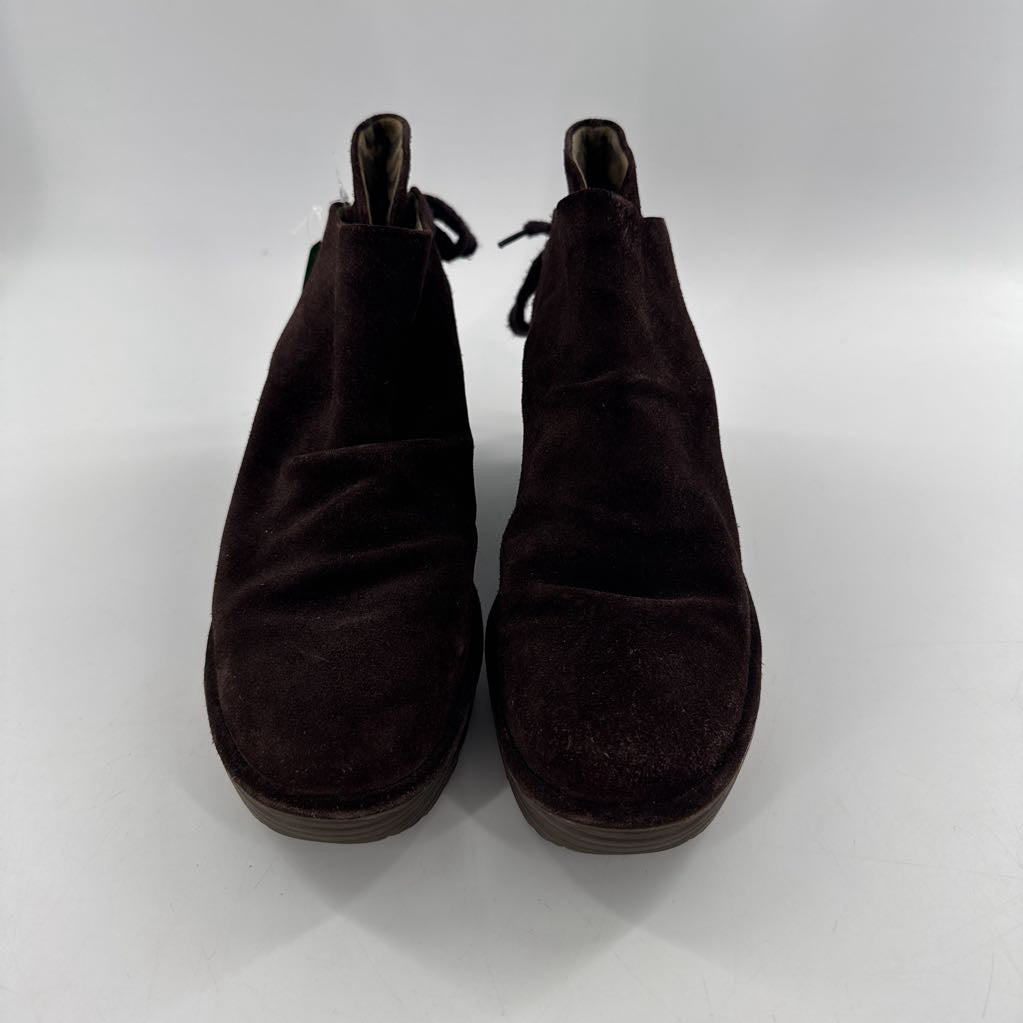 10 wedge back lace up ankle boots