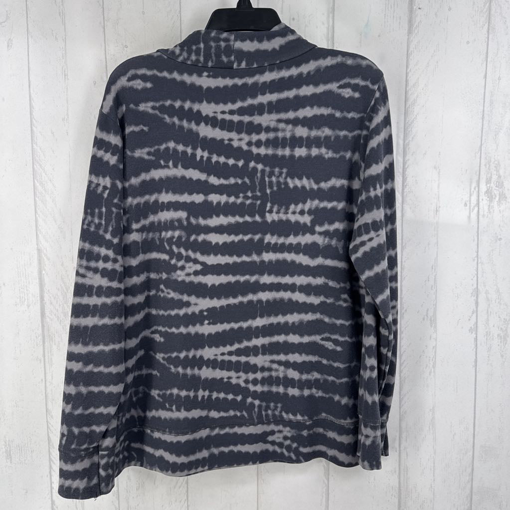 M l/s print funnel neck top