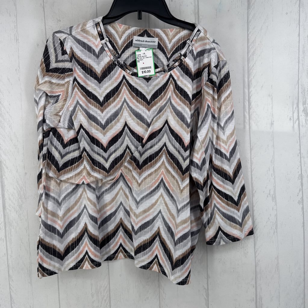 PM 3/4 slv chevron top
