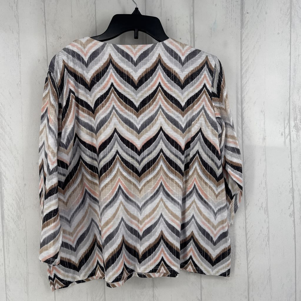 PM 3/4 slv chevron top