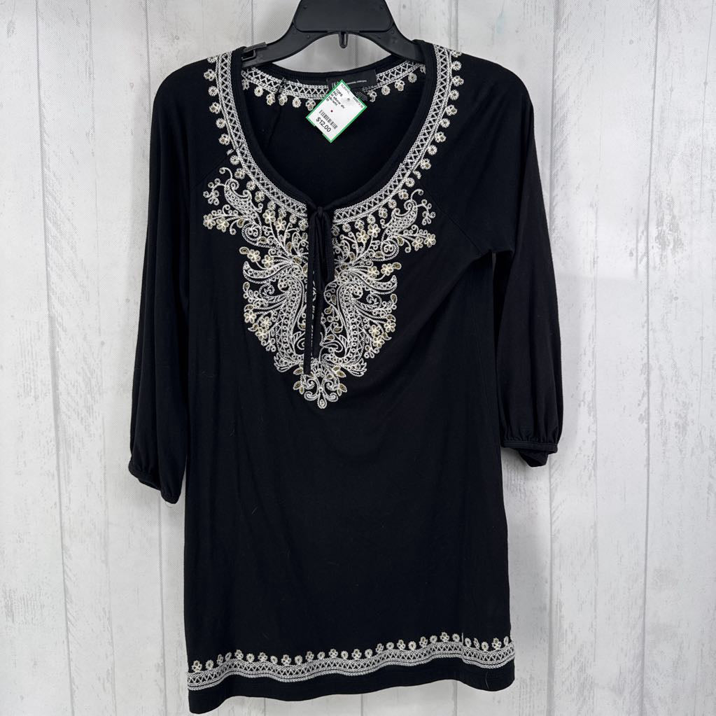 M elbow slv embroidred top