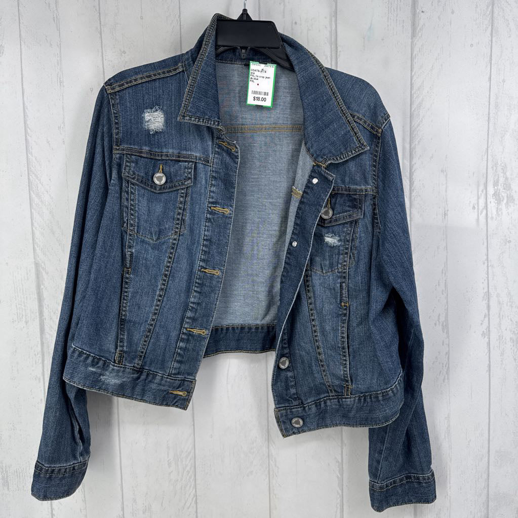 PXL l/s crop jean button jacket