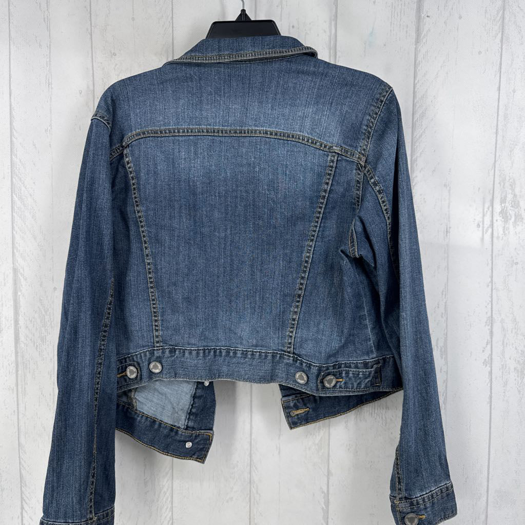 PXL l/s crop jean button jacket