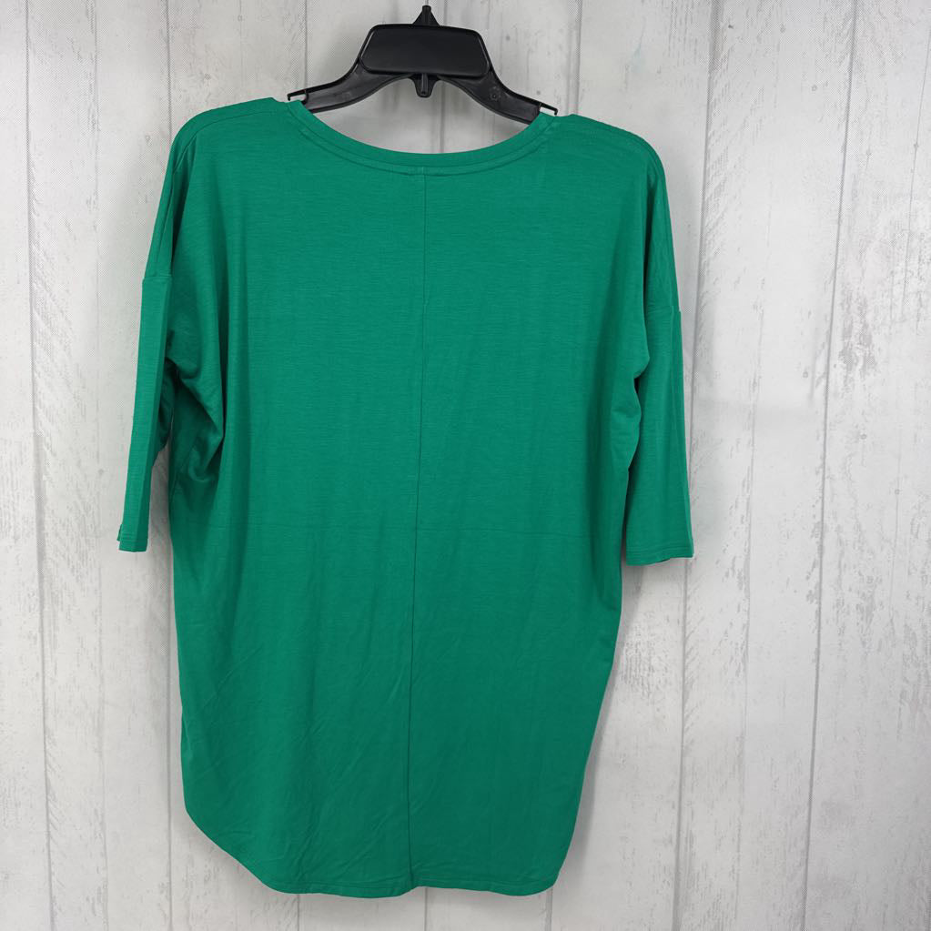 S v-neck elbow slv tee