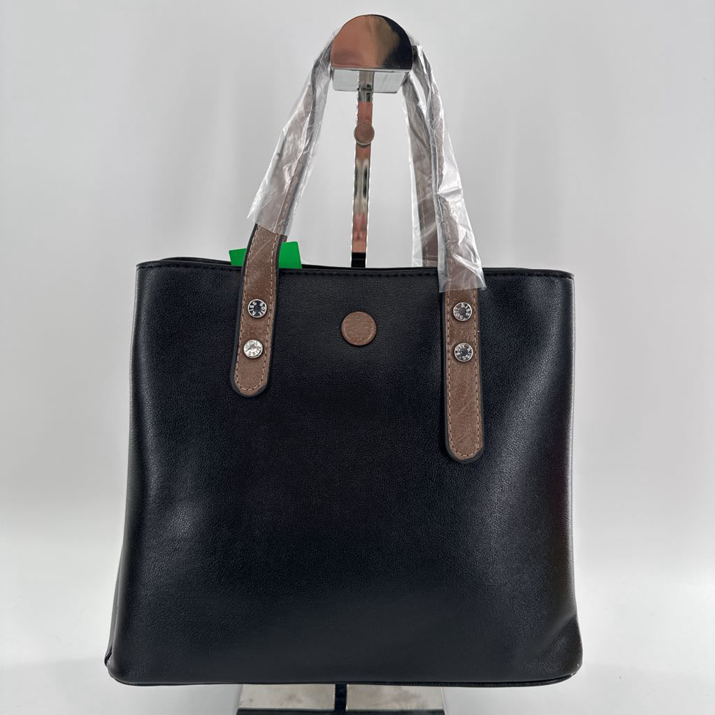 vegan leather logo handbag