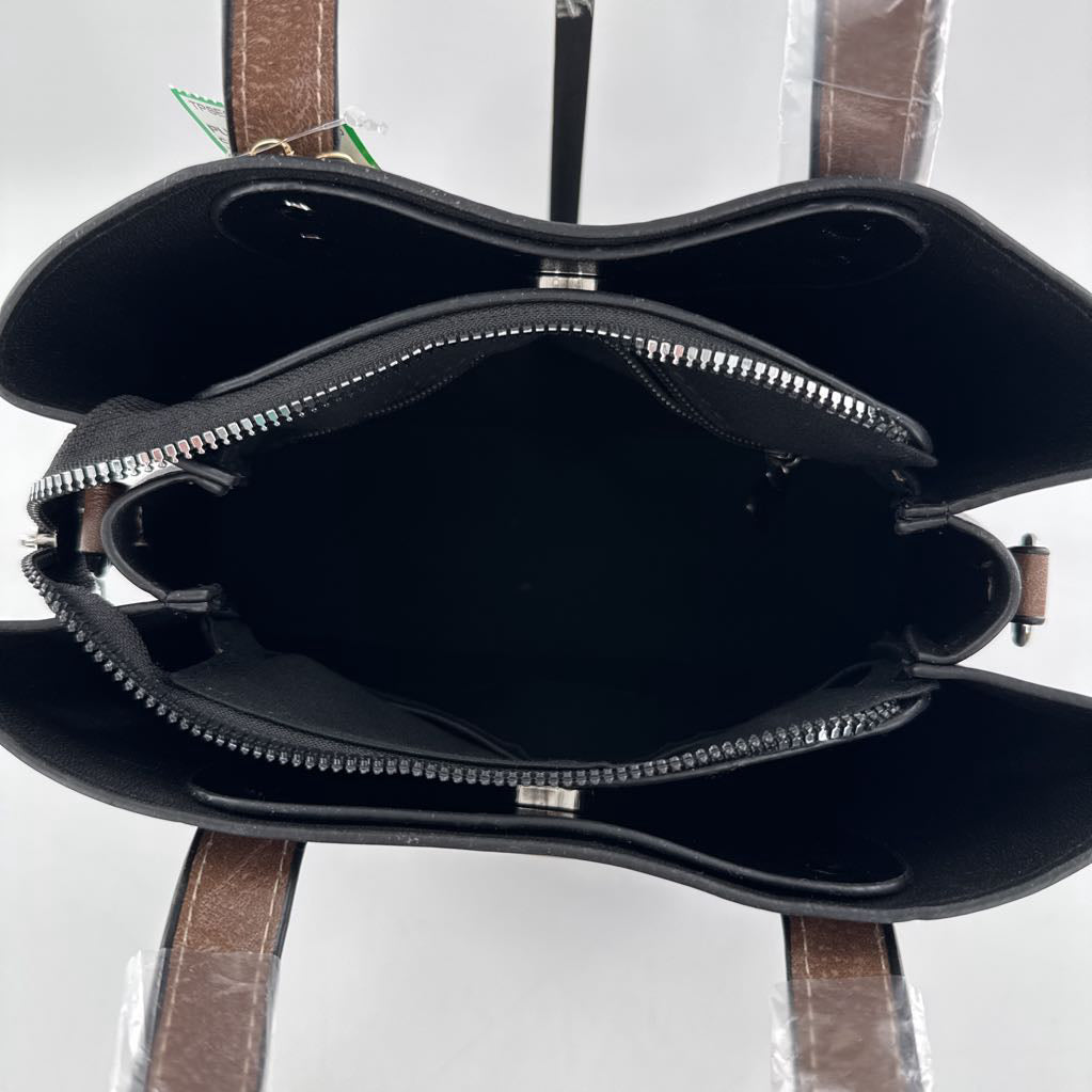 vegan leather logo handbag