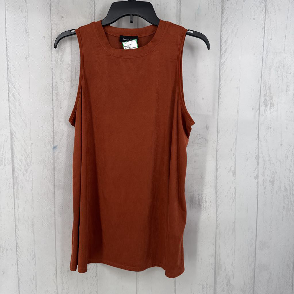 L faux suede tank