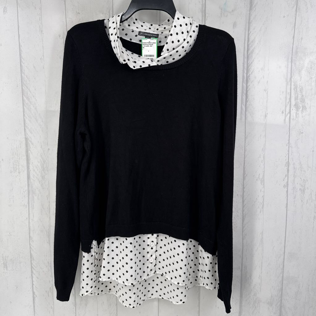 L l/s polka dot layer sweater