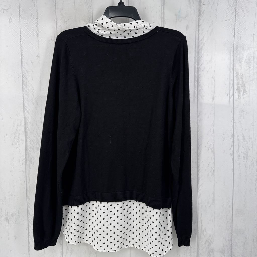 L l/s polka dot layer sweater